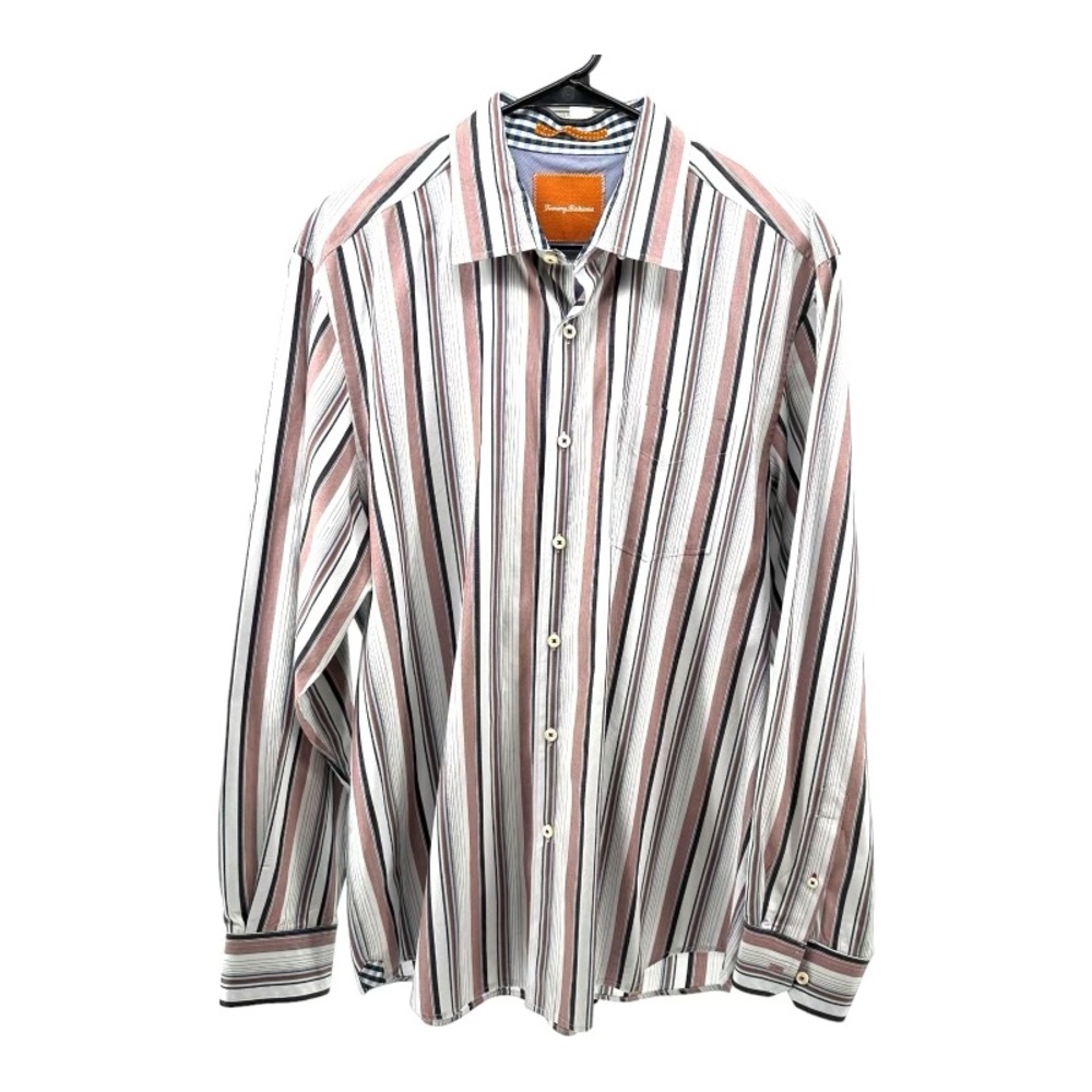 Tommy Bahama | Men’s L Large Striped Long Sleeve Shirt Dress Button‎ Preppy